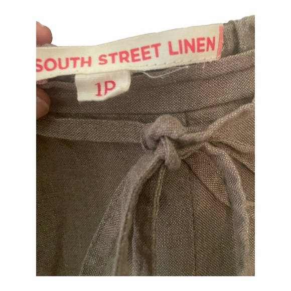 South Street Linen 100% Linen Olive Capris Size L/SSL Size 1P - Picture 2 of 5